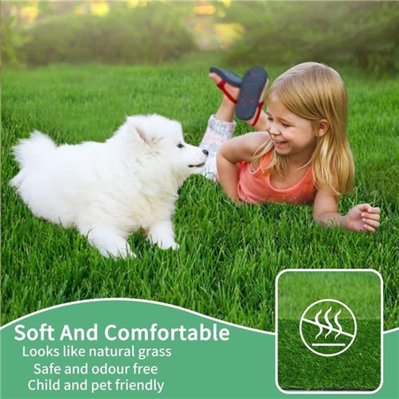 Artificial Pet Pee Grass Mat for Puppy, Pet Turf Fake Grass - 2 Pack (18" x 23") - Picture 4 of 6